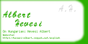 albert hevesi business card